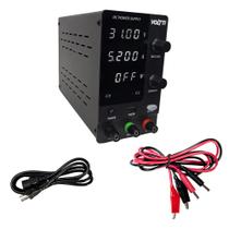 Fonte de Alimentação de Bancada Ajustável 30V 5A 4 Dígitos USB Bivolt