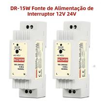 Fonte De Alimentação DIN Rail 15W 100-240V AC Para DC 12V 24V Saída Única Eletrônica Industrial MZMW