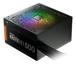 Fonte De Alimentação Gamer Gamdias Kratos 500w Series E1-500W Preto Rgb Atx 12cm Sem Cabo De Força