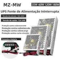 Fonte De Alimentação Ininterrupta De Alta Potência 35W-180W AC 100-240V DC 12V 24V Para Monitores Fonte De Alimentação Ininterrupta De Alta Potência 35W-180W AC 100-240V DC 12V 24V Para Monitores