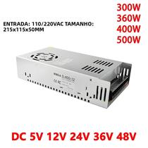 Fonte De Alimentação LED De Alta Potência Transformador AC-DC 5V 12V 24V 36V 48V 300W-600W SMPS