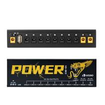 Fonte De Alimentação Pedal De Efeito Para Guitarra Proteção Curto-Circuito e Sobrecarga, 10 Saídas Isoladas 9V, 12V, 18V VEDO