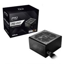 Fonte de Alimentação Pro-650b 650W 80 PLUS BRONZE ATX 3.1 com Cabos Flat Preto Asrock
