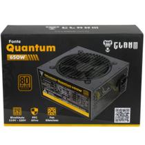 Fonte de Alimentação Quantum Clanm 650W ATX Para Pc Gamer Com 7 Cabos Conectores Com Proteção Contra Sobrecarga Silenciosa