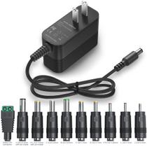 Fonte de alimentação XHUCHINMAL 9V 2A com 10 conectores intercambiáveis Fonte de alimentação XHUCHINMAL 9V 2A com 10 conectores intercambiáveis