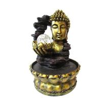 Fonte de Decoração Feng Shui Cabeça de Buda Com Led Bivolt Sala Decorativa Prosperidade Elemento Água Abundância Purifica