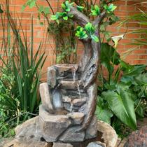 Fonte Decorativa Árvore com Cascata de Pedras D'Água 84cm - Bivolt