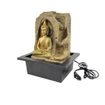 Fonte Decorativa Buda Dourada 25X21X17Cm 220V Com Led