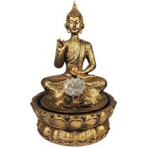 Fonte Decorativa Buda na Flor de Lótus em Resina Acompanha Bombinha Fonte Decorativa Buda na Flor de Lótus em Resina Acompanha Bombinha