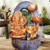 Fonte Decorativa Led Luminoso Ganesha Jardim Grande Elefante Quedas Dágua Bivolt - Althea Arte Decor