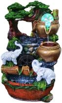 Fonte Decorativa Moinho De Água Elefante Branco Sorte Jarro Fonte Decorativa Moinho De Água Elefante Branco Sorte Jarro
