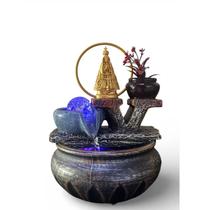Fonte Decorativa Nossa Senhora Aparecida com LED e Vaso Flor Fonte Decorativa Nossa Senhora Aparecida com LED e Vaso Flor