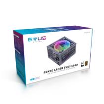 Fonte Evus EVG600 Gamer 600w 80 Plus Bronze LED RGB