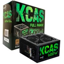 Fonte Gamer Aerocool KCAS 600W Real, 80 Plus Bronze, Bivolt Automática, PFC Ativo, Fan 120mm, Silenciosa - 64802 Fonte Gamer Aerocool KCAS 600W Real, 80 Plus Bronze, Bivolt Automática, PFC Ativo, Fan 120mm, Silenciosa - 64802