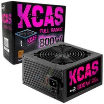 Fonte Gamer Aerocool KCAS 800W Real, 80 Plus Bronze, Bivolt Automática, PFC Ativo, Fan 120mm, Silenciosa - 79602 Fonte Gamer Aerocool KCAS 800W Real, 80 Plus Bronze, Bivolt Automática, PFC Ativo, Fan 120mm, Silenciosa - 79602