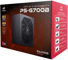 Fonte Gamer C3Tech PS-G700B, Preta, 700w, 80 Plus Bronze, ATX, PFC ativo Bivolt automatico 115/230V