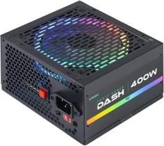 Fonte gamer dash 400w preto com fan led rgb - vfg400wpr