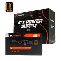 Fonte Gamer Ktrok 500w Real Pfc Ativo 80 Plus Bronze