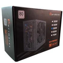 Fonte Gamer Primetek 550W Real 80 Plus ATX PFC Ativo Bivolt Automatico FP-550 Preta