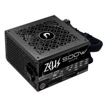 Fonte Gamer Rise Mode Zeus, 500W, White, PFC Ativo, Preto - RM-PSU-01-WT-500