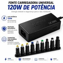 Fonte Notebook Laptop Carregador Universal 120W Bivolt Compatível Com Asus Lenovo Dell Positivo Acer Sony Vaio Samsung Fonte Notebook Laptop Carregador Universal 120W Bivolt Compatível Com Asus Lenovo Dell Positivo Acer Sony Vaio Samsung