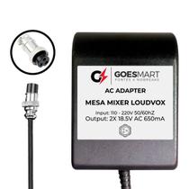 Fonte P/ Mesa De Som Loudvox Plug 3 Pinos 18,5v+18,5v 650ma