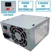 Fonte Para Pc Atx 200w Real Multilaser Bivolt Manual Ga200bu Fan 80mm Nota Fiscal