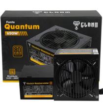 Fonte Para Pc Gamer Quantum 650W ATX Com 7 Cabos Conectores 100V/230V Com Proteção Contra Sobrecarga Fan Silenciosa PFC Ativo - Clanm