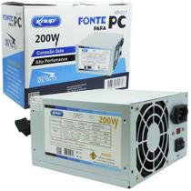 Fonte Pc Atx 200W Reais Real Silenciosa com Cabo de Força Nova Knup KP-517 Cinza Bivolt