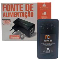 Fonte PoE 48Vdc 0.5A (24W), Bivolt 100-240Vac, 2 Portas RJ-45, PoE Passivo, Plug and Play, FCPOE02 - FC Fontes