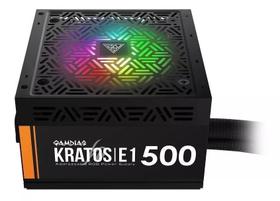 Fonte real 500w kratos e1-500w-rgb, preto - GAMDIAS