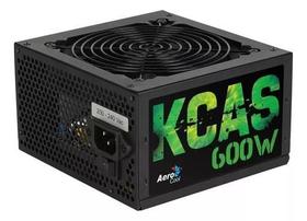Fonte real 600w aerocool kcas 80 plus pfc ativo