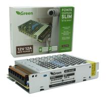 Fonte Slim Chaveada Metal 12v 12a 120W Bivolt Fita Led Cftv Fonte Slim Chaveada Metal 12v 12a 120W Bivolt Fita Led Cftv