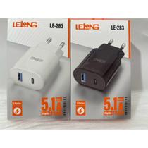 FONTE TURBO USB E USB-C 5.1A LE- Lelong LE-283 FONTE TURBO USB E USB-C 5.1A LE- Lelong LE-283