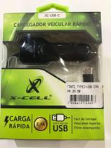 Fonte type c + usb veicular xcell