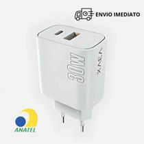 Fonte USB e TIPO C 30W Ultra Rápida e Potente