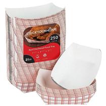 Food Boats Stock Your Home, capacidade de 2 libras, vermelho e branco, pacote com 250