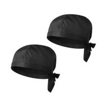 Food Chef Hat para homens e mulheres, lenços de cabeça, Headwear, pano, cozinha, trabalhando, 2 pcs