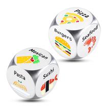 Food Dice Decider FOOZDEEVAAQ, conjunto de 2 em aço inoxidável