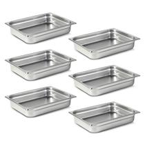 Food Pan Aplancee 1/2 Hotel Pans, pacote com 6 unidades, aço inoxidável de 2,5 polegadas