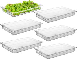 Food Pans CURTA Full Size, 2,5 polegadas de profundidade, pacote com 6 unidades de policarbonato NSF