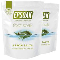 Foot Soak Epsoak Epsom Salt, óleo de melaleuca, 2 kg, combate o odor