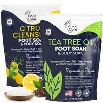 Foot Soak FOOT CURE, melaleuca e frutas cítricas com sal de Epsom, pacote com 2 unidades