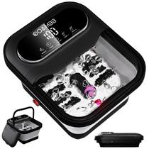 Foot Spa OOAMBB dobrável com controle de calor, bolhas e temperatura, preto