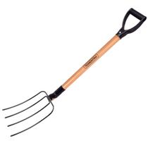 Forcado reto de arame 4 dentes cabo madeira 71cm Tramontina