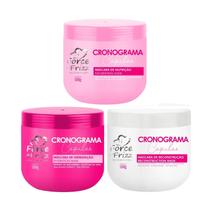 Force Cosméticos Cronograma Capilar Máscara Hidratação, Nutrição e Reconstrução 3x500g Force Cosméticos Cronograma Capilar Máscara Hidratação, Nutrição e Reconstrução 3x500g