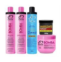 Force Cosméticos Kit Bomba de Vitaminas Manutenção Capilar Nutrição intensiva 5 itens