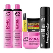 Force Cosméticos Kit Bomba de Vitaminas Vitalidade Capilar para Seus Fios 6 Itens