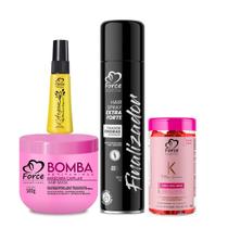 Force Cosméticos Kit Nutrição e Fixação Perfeita Hidratação, Brilho e Fortalecimento dos Fios