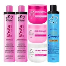 Force Cosméticos Kit Ultra Nutrição Bomba Reconstrução e Hidratação Perfeita 6 Itens
